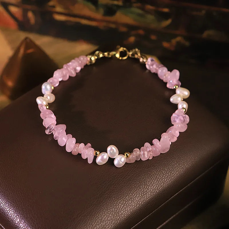 Handmade Natural Rose Quartz Bracelet for Women