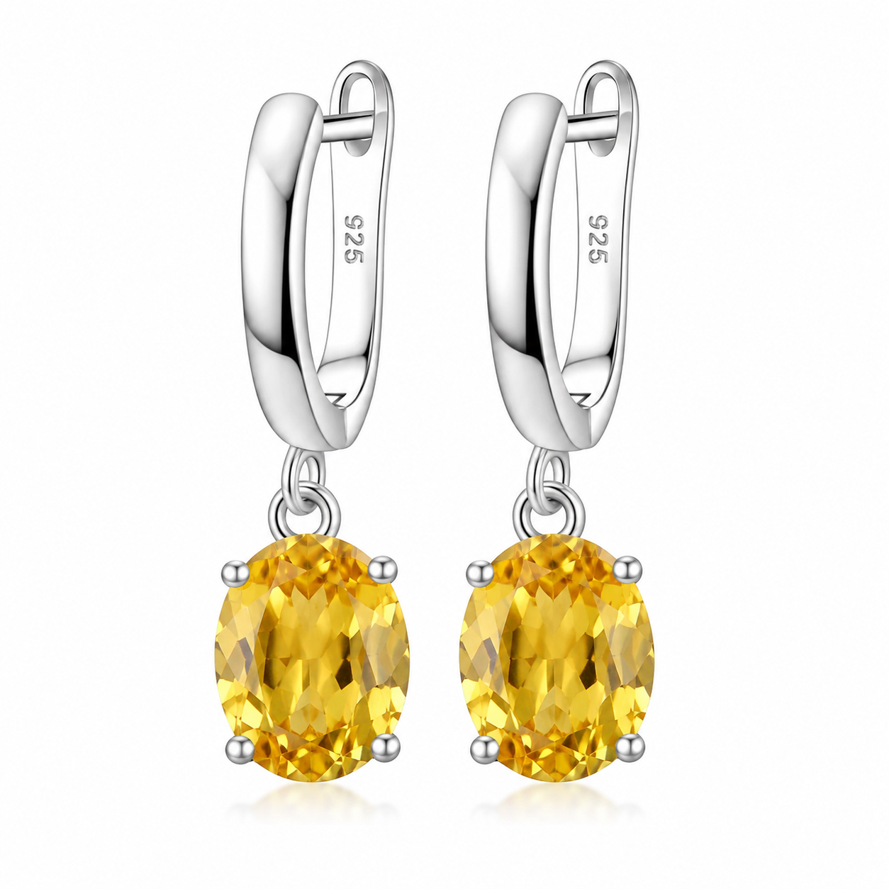 yellow gold citrine earrings