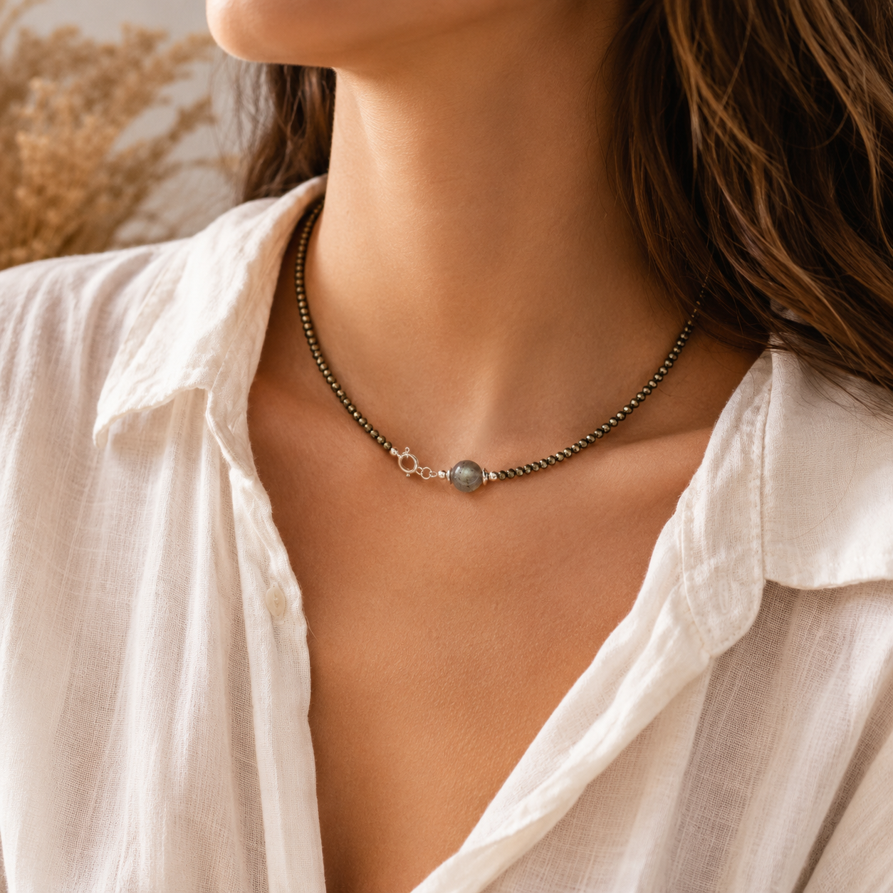 Natural Pyrite Necklace