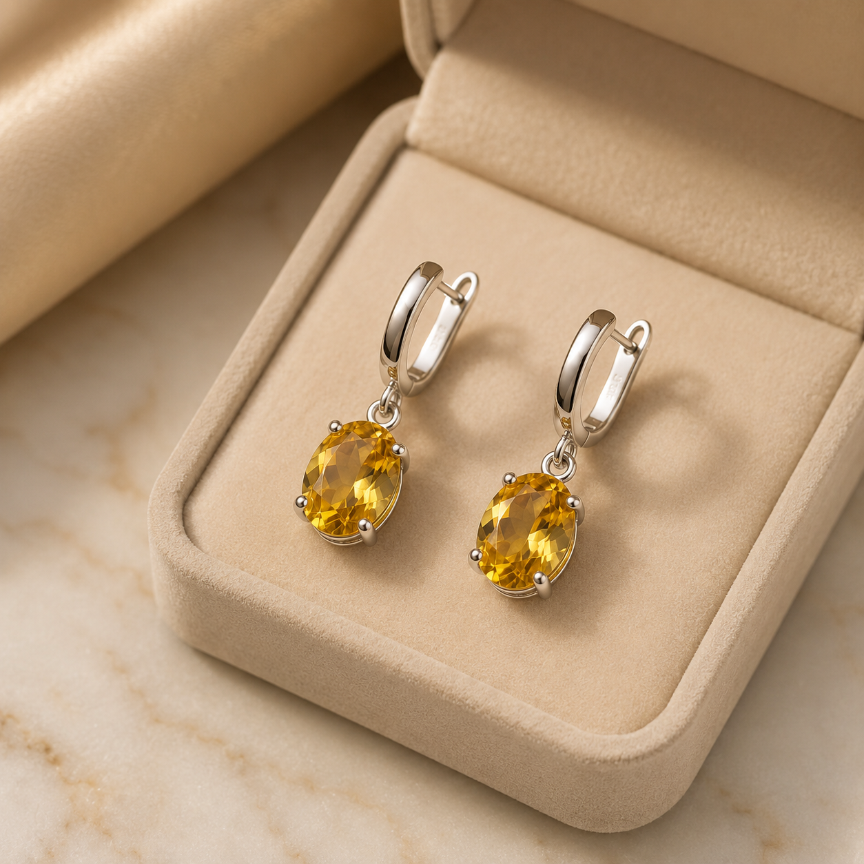 yellow gold citrine earrings