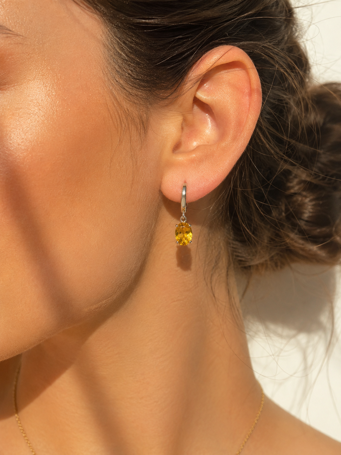 yellow gold citrine earrings