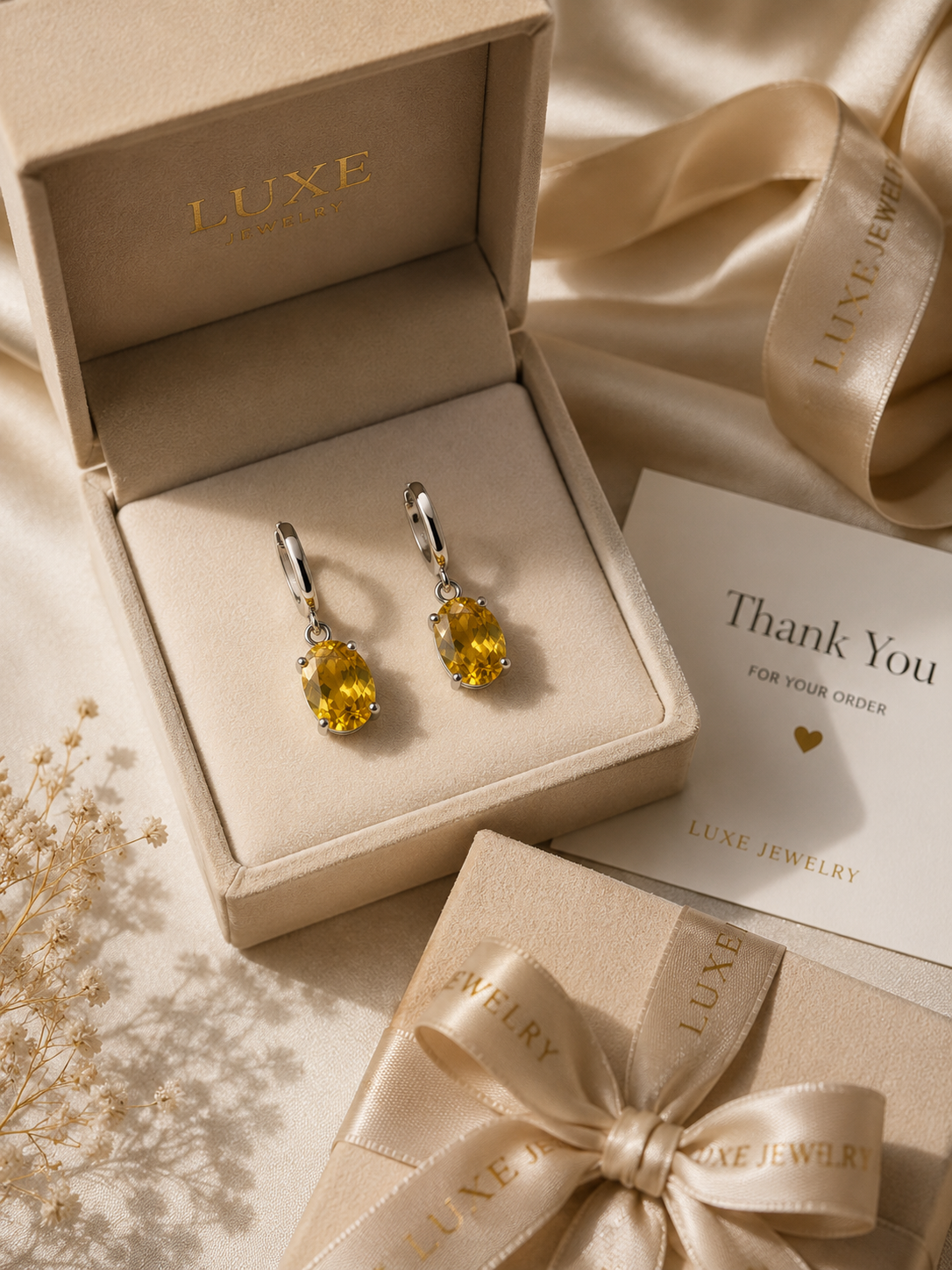 yellow gold citrine earrings