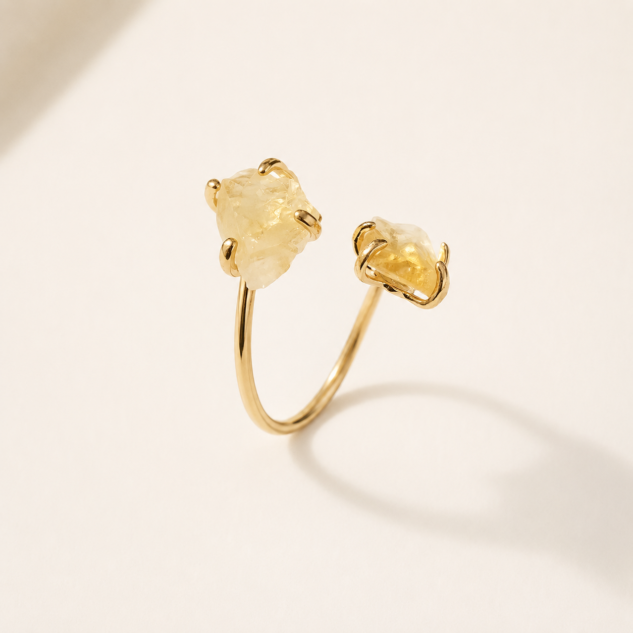 yellow gold citrine ring