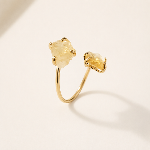 yellow gold citrine ring