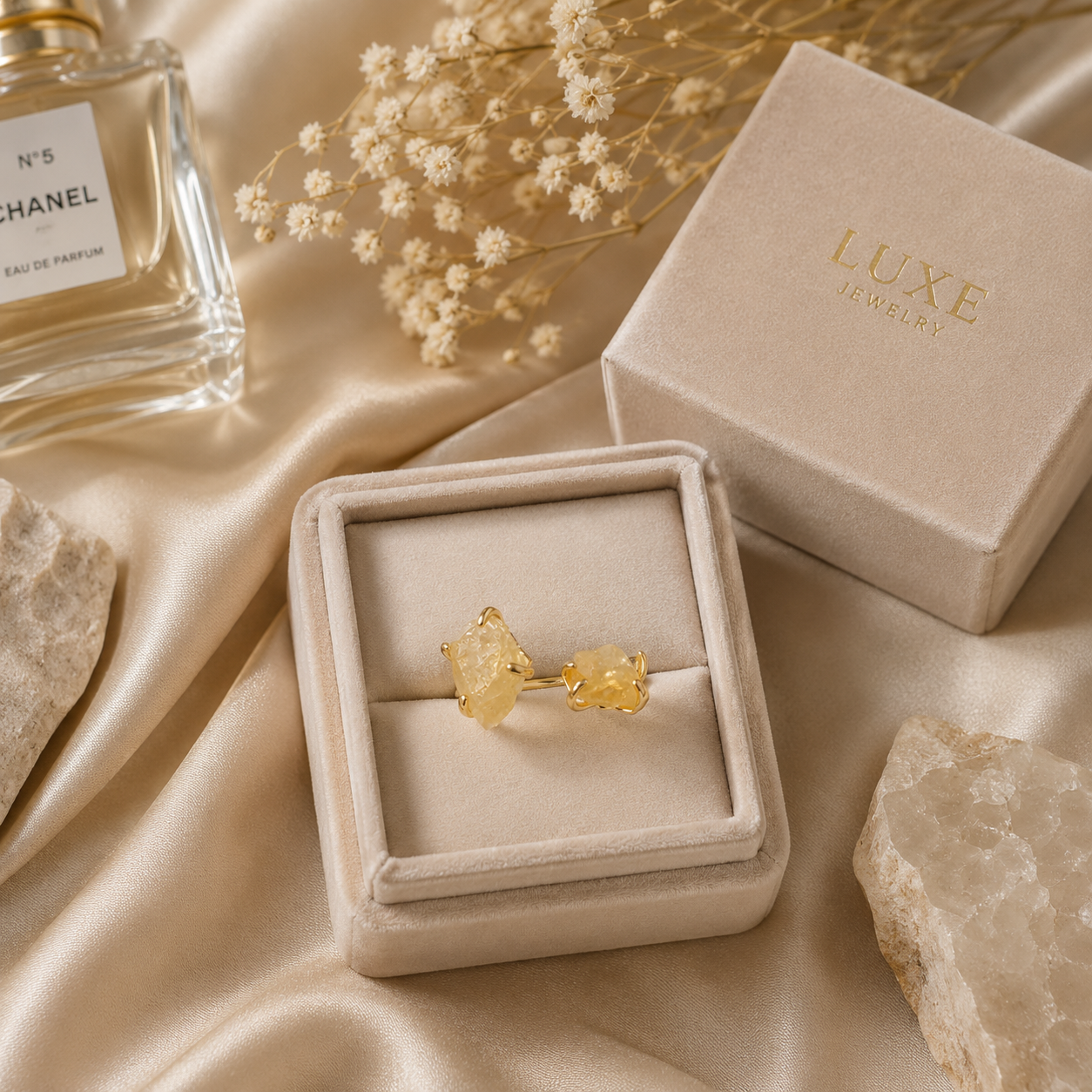 yellow gold citrine ring