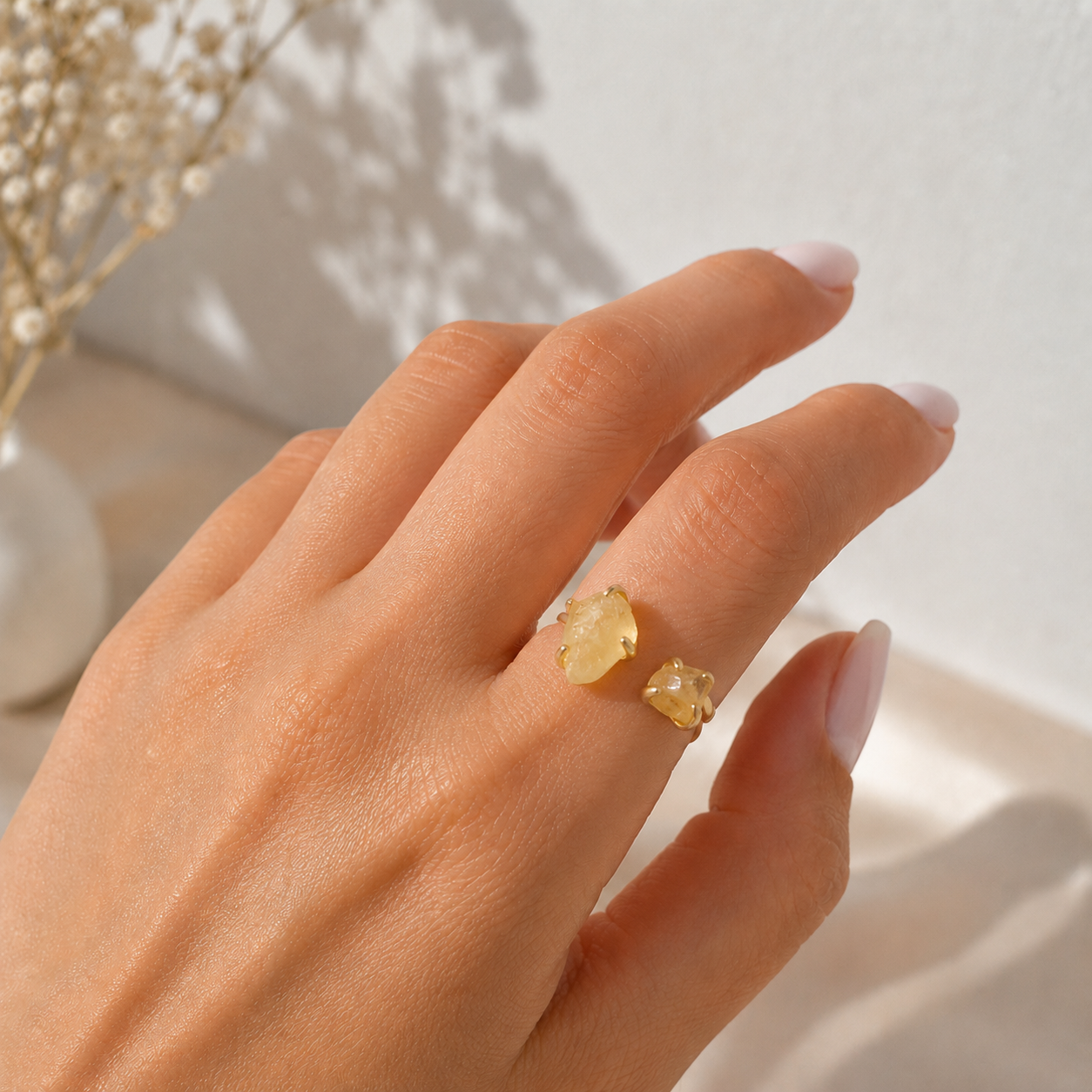 yellow gold citrine ring