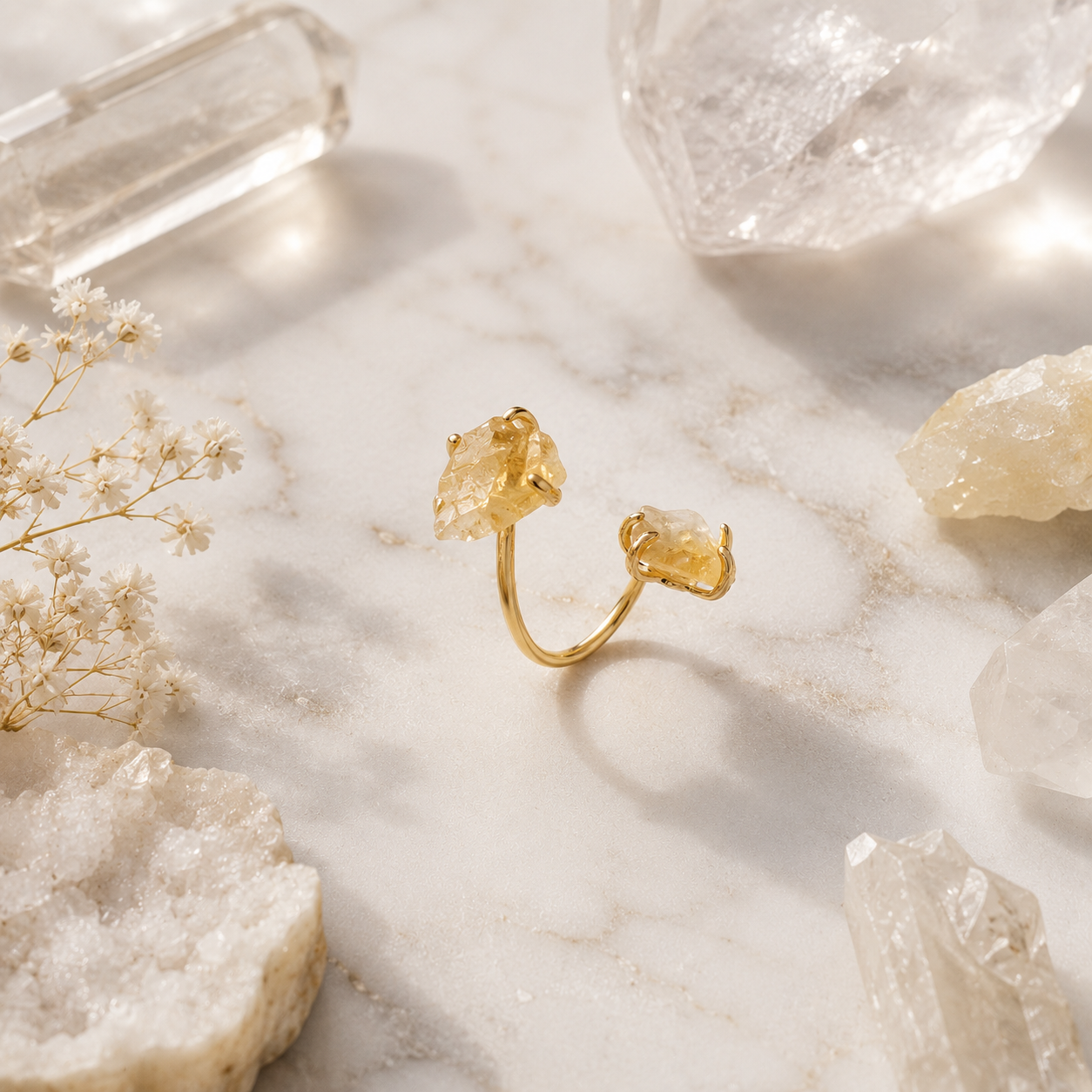 yellow gold citrine ring