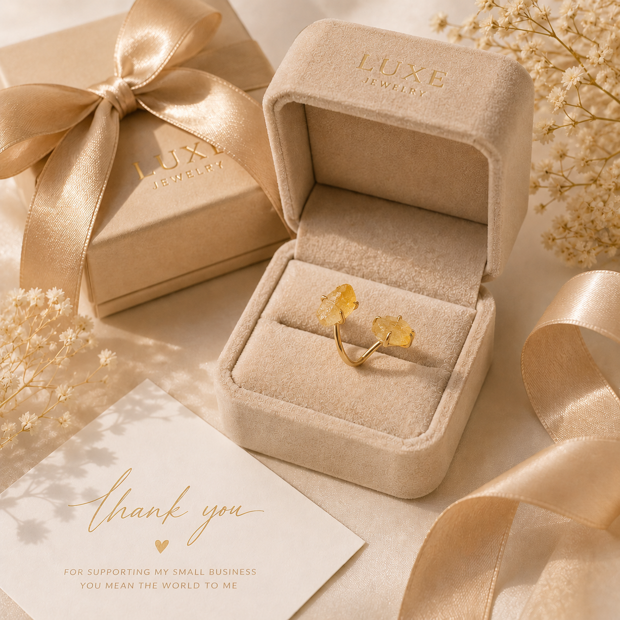 yellow gold citrine ring